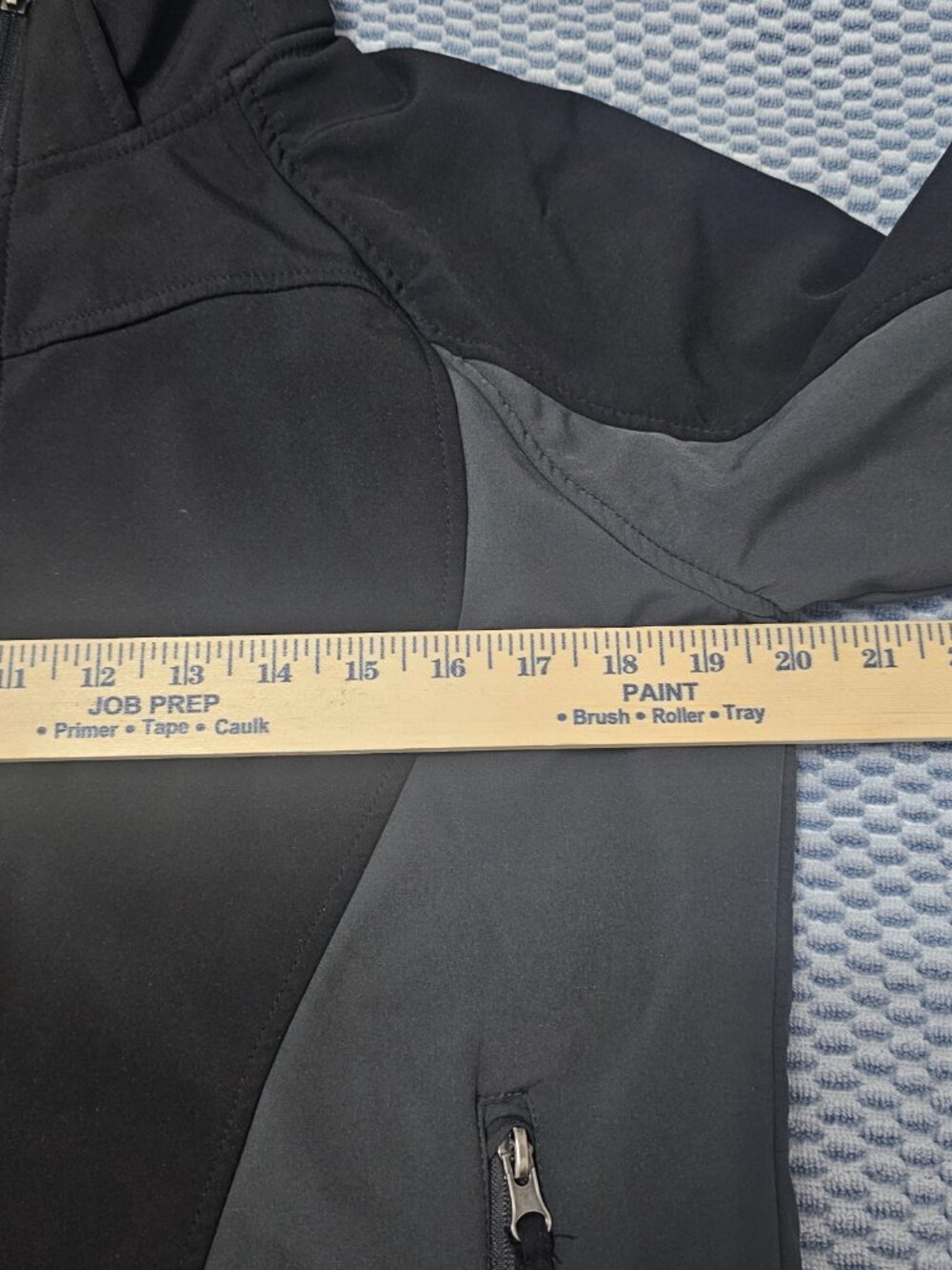 Free Country Softshell Black Gray Detachable Hood Fleece Womens Jacket Size M - Picture 5 of 6